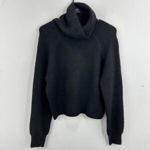 Elodie Black Turtleneck Sweater Extra Small XS Chunky Knit Pullover Classic Cozy